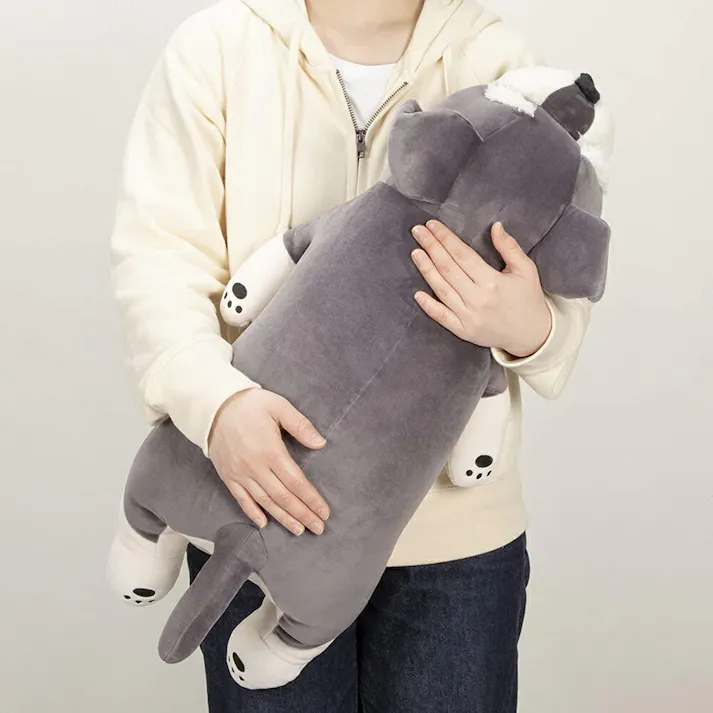 抱き枕 ぬいぐるみ 大きい クッション プレゼント りぶはあと ねむねむアニマルズ プレミアムねむねむ 抱きまくら Lサイズ シュナウザーのジョイ 78210-74