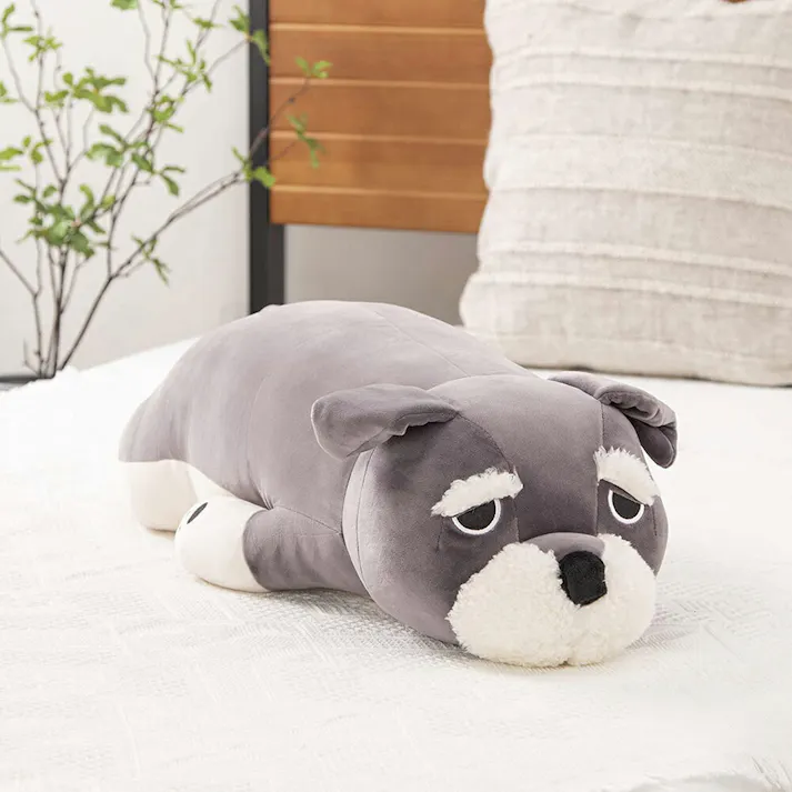 抱き枕 ぬいぐるみ 大きい クッション プレゼント りぶはあと ねむねむアニマルズ プレミアムねむねむ 抱きまくら Lサイズ シュナウザーのジョイ 78210-74