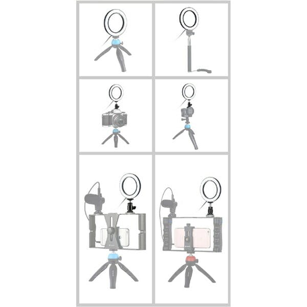 リングライト 撮影用リングLEDミニ120mm(白6500k暖3200k) フリーダム FPUL377 LED