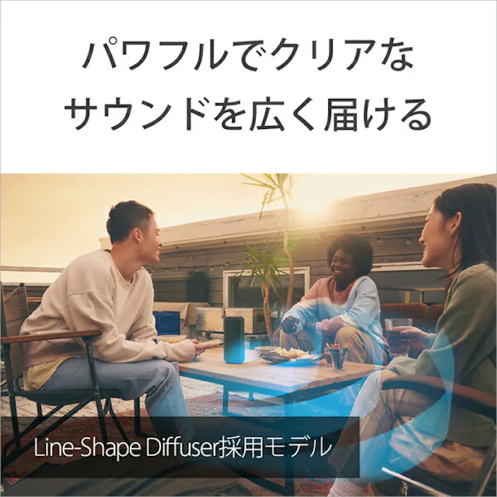 ワイヤレスポータブルスピーカー Line-Shape Diffuser採用モデル ライトグレー SONY SRS-XE300(H)