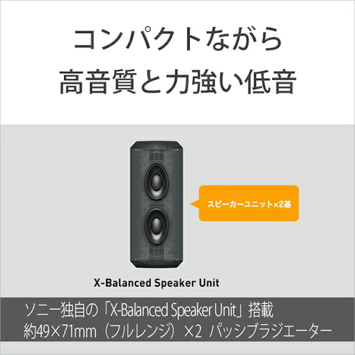 ワイヤレスポータブルスピーカー Line-Shape Diffuser採用モデル ライトグレー SONY SRS-XE300(H)