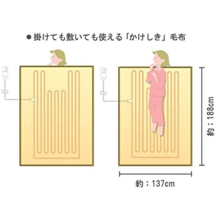 【お一人様一台限り】電気毛布 洗える 電気かけしき毛布 シングル Mサイズ ライトグレー パナソニック DB-RP1M