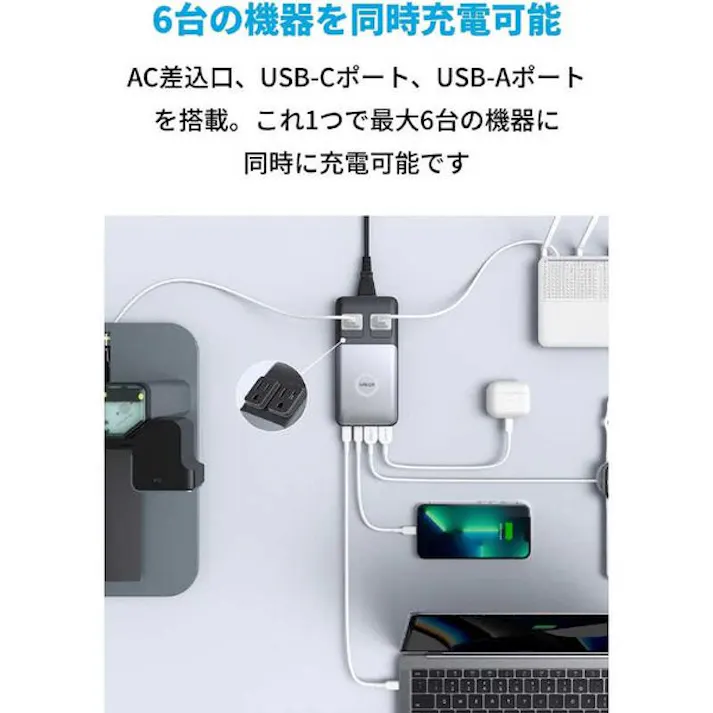 充電器 4ポート USB Power Delivery対応 GaN 窒化ガリウム採用 ブラック Anker A9126NF1