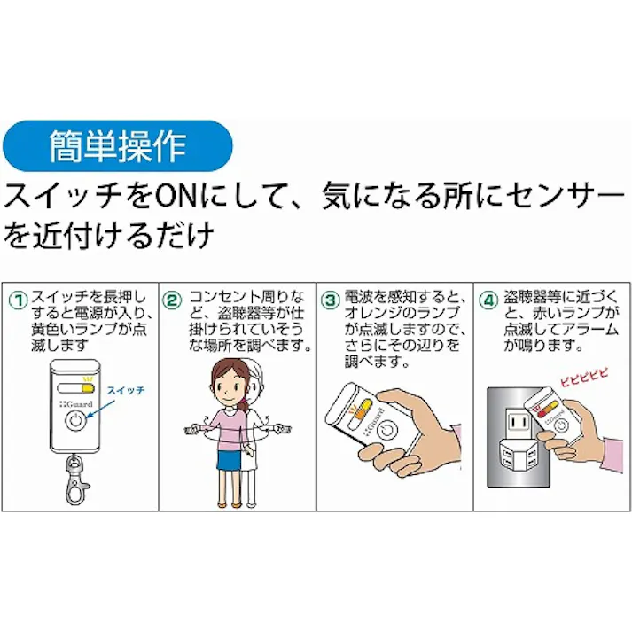 リーベックス Revex 盗聴器 盗撮器 発見センサー プラスガード スマート 高性能タイプ CG5B