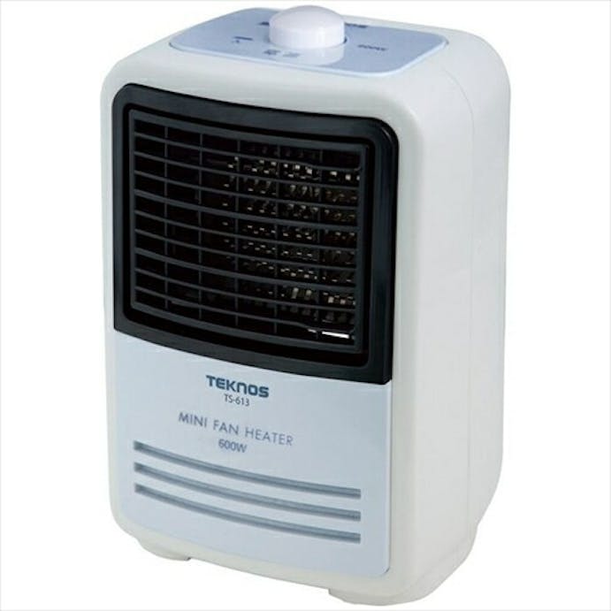 【お一人様一台限り】電気ファンヒーター ミニファンヒーター 温風 電気暖房 テクノス TEKNOS 600W 上下可変ルーバー 転倒OFF TS-615