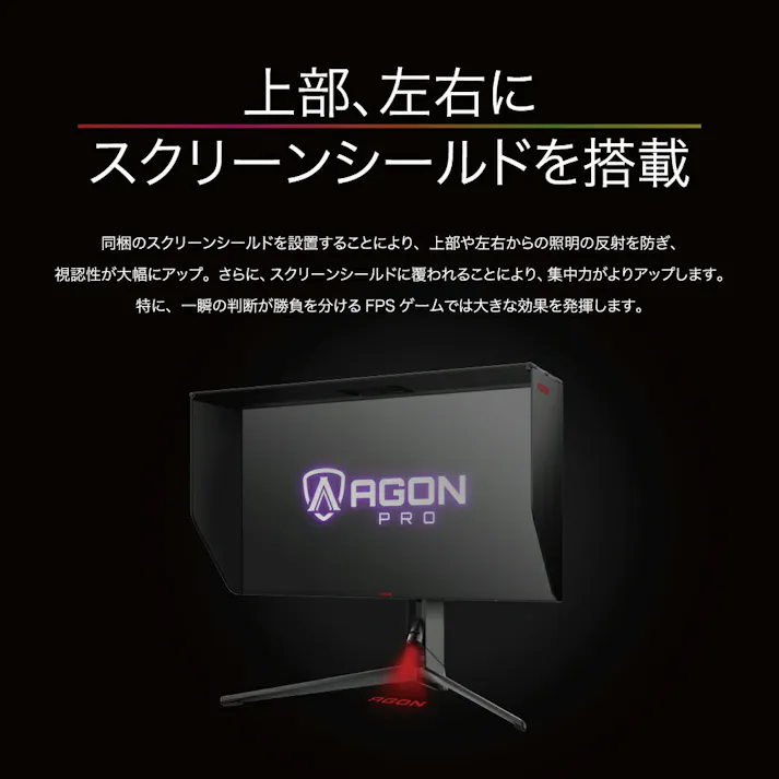 AOC エーオーシー AGON Pro ゲーミングモニター 27インチ AG274UXP/11 ブラック&レッド UHD Nano IPS 160Hz 液晶ディスプレイ 応答速度1ms