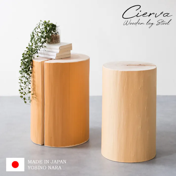 丸太 スツール カフェスツール 天然木スツール 切り株スツール 椅子 イス ナチュラル エントランススツール リビングスツール サイドテーブル ナイトテーブル ディスプレイ台 杉 スギ 天然丸太 自然 癒し 香り お香 職人 SDGS SDGs 森林 森