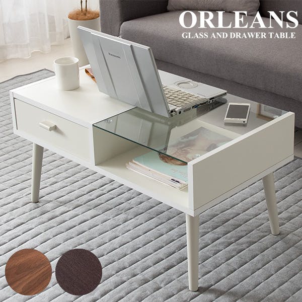 ローテーブル/ORLEANS〔オリンズ〕 ローテーブル ORLEANS（オリンズ） 合成樹脂化粧繊維板 強化ガラス