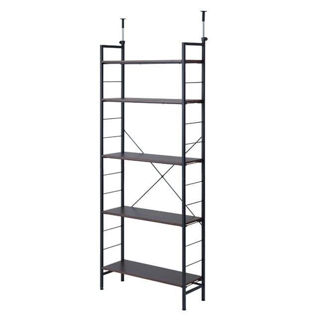 つっぱりラック アクシス(ブラウン/ブラック)】 収納棚 壁面収納