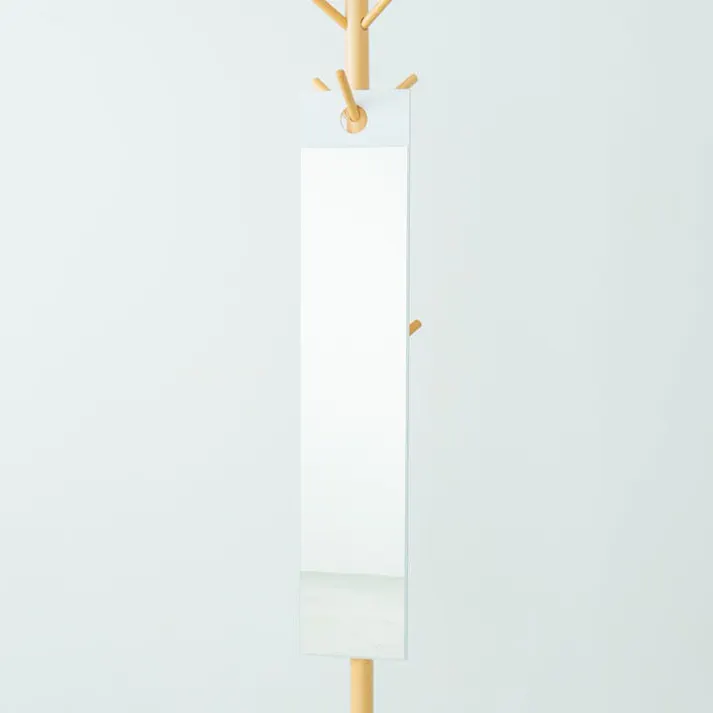 【日本製】【フックミラー(100)(ホワイト/白)】 幅20cm×高さ100cm ウォールミラー 壁掛け 鏡 飛散防止加工 スリム 姿見 省スペース 国産 モダン
