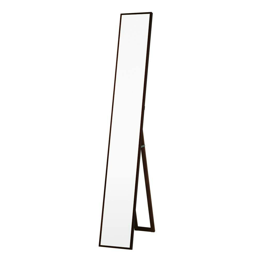 日本製】【細枠スタンドミラー 幅22cm(ブラウン/茶)】 天然木