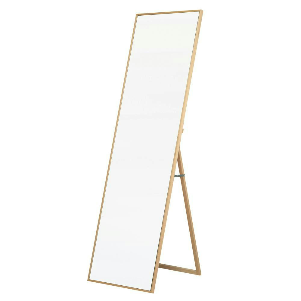 ナチュラル スタンドミラー 160cm 日本製】【細枠スタンドミラー (幅50×高さ160cm)(ナチュラル)】 天然木