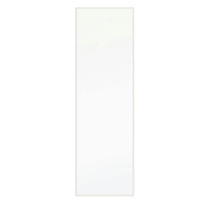 【日本製】【細枠ウォールミラー(幅50×高さ160cm)(ホワイト/白)】 天然木 姿見 鏡 ワイド 高級感 木製 飛散防止加工 壁掛け 国産 完成品