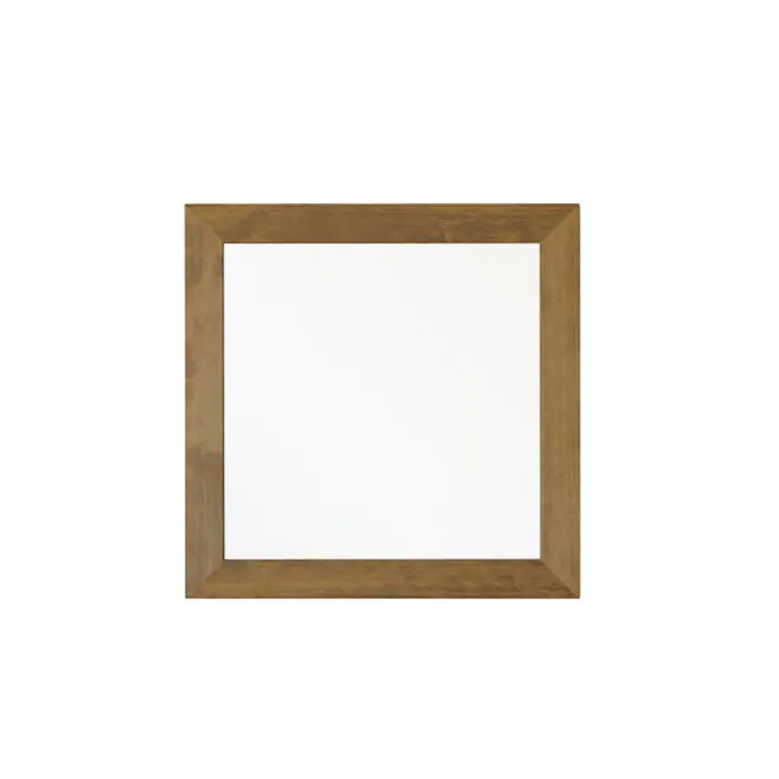 【日本製】【幅広枠正方形ウォールミラー 幅50cm(アンティークブラウン/茶)】 天然木 姿見鏡 ワイド スクエア ドレッサー 高級感 木製 飛散防止加工 壁掛け ヴィンテージ 国産 完成品