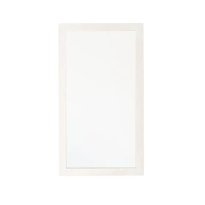 【日本製】【幅広枠ウォールミラー(幅60×高さ108cm)(ホワイト/白) 】天然木 姿見 鏡 ワイド 高級感 木製 飛散防止加工 壁掛け 北欧風 ヴィンテージ 国産 完成品