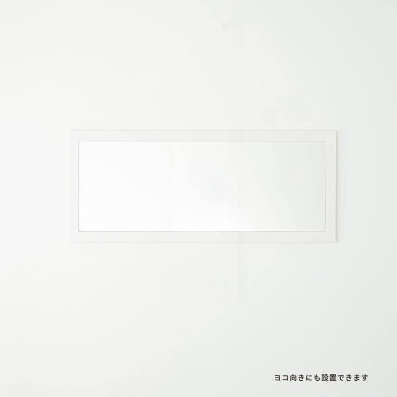 日本製】【幅広枠ウォールミラー(幅54×高さ130cm)(ホワイト/白)】 天然