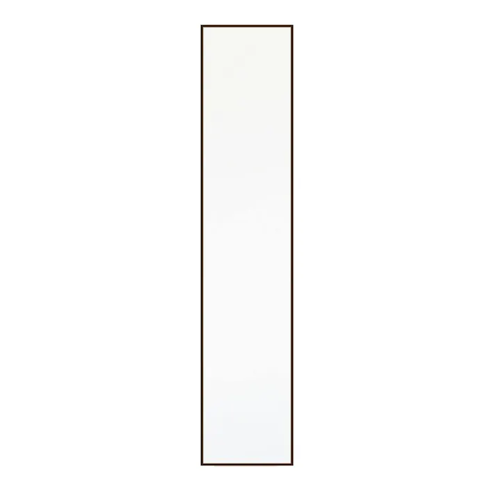 【日本製】【細枠ウォールミラー 幅32cm(ブラウン/茶)】 天然木 姿見 鏡 高級感 木製 飛散防止加工 壁掛け 国産 完成品