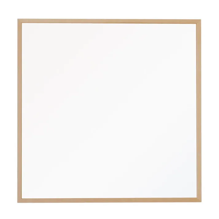 【日本製】【細枠正方形ウォールミラー幅42cm (ナチュラル)】 天然木 鏡 ワイド スクエア 高級感 木製 飛散防止加工 壁掛け ドレッサー 国産 完成品