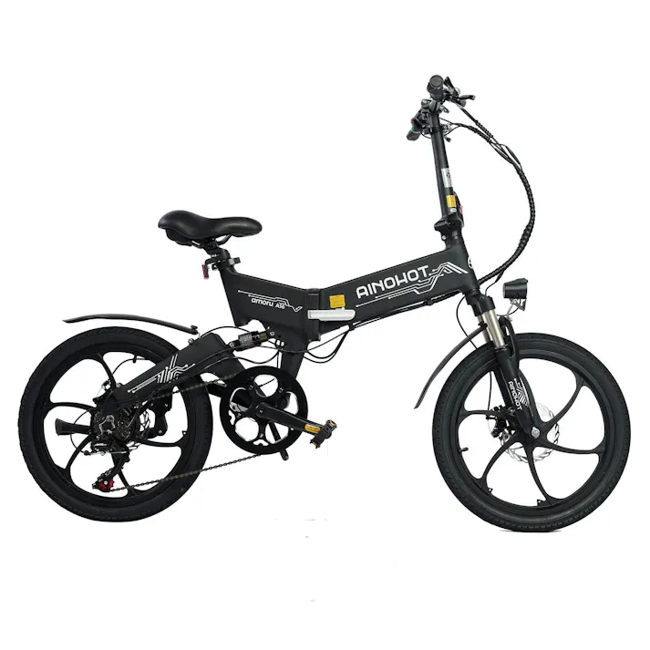 【セール10,000円OFF】AINOHOT AS6 電動アシスト自転車 【型式認定済】 公道走行可 折り畳み可能 48v大容量バッテリー 250W 最大続行距離55-60KM 盗難防止バッテリー 3段階アシスト 7段階変速ギア 耐震 色:ブランク Black ※表示価格は値引き後の価格です