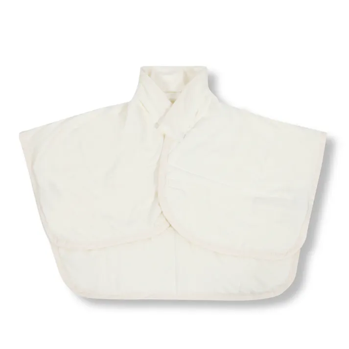 SilkFill シルク肩当て 外せる衿カバー付 約55×68cm ホワイト 中わた絹100%(富岡シルク(ぐんま200)) 側生地綿100% GCK60208ET