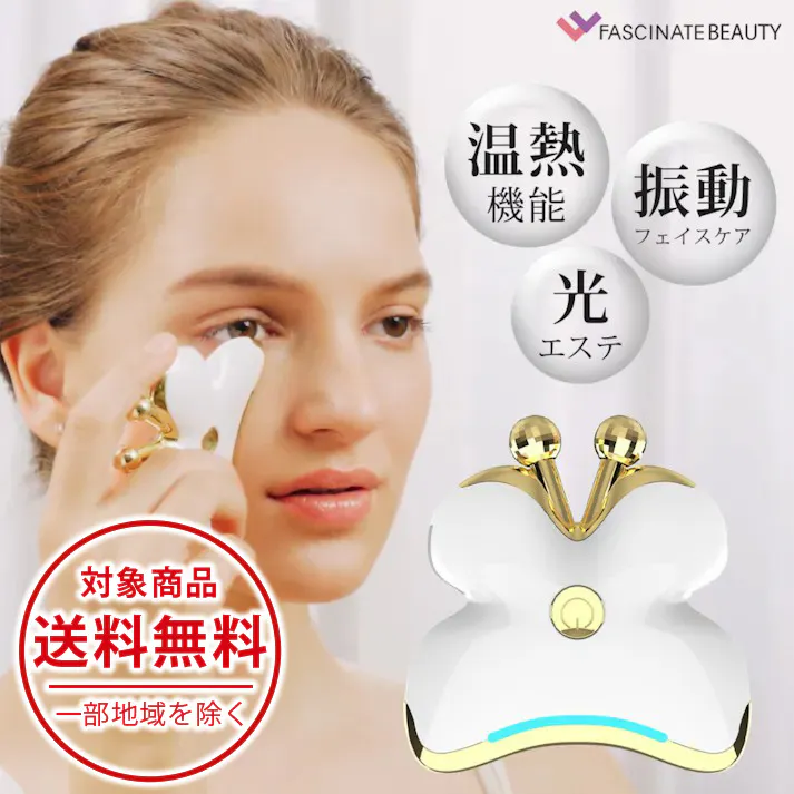 FASCINATEBEAUTY 美顔器 美顔ローラー FN-CHO010 温熱 振動 光エステ 赤色 青色 LEDライト 目元 鼻 おでこ デコルテ 顔 リフトアップ 美容ローラー ポータブル 小型 持ち運び フェイスローラー スキンケア 蝶々 おしゃれ 【公式】