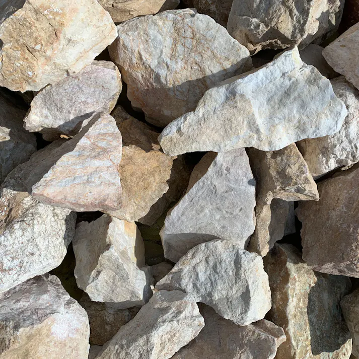 TAIKOH マーブルイエローゴロタ 90-120mm 20kg 天然大理石 ロック 景石 イエロー 黄 ベージュ 割栗 中