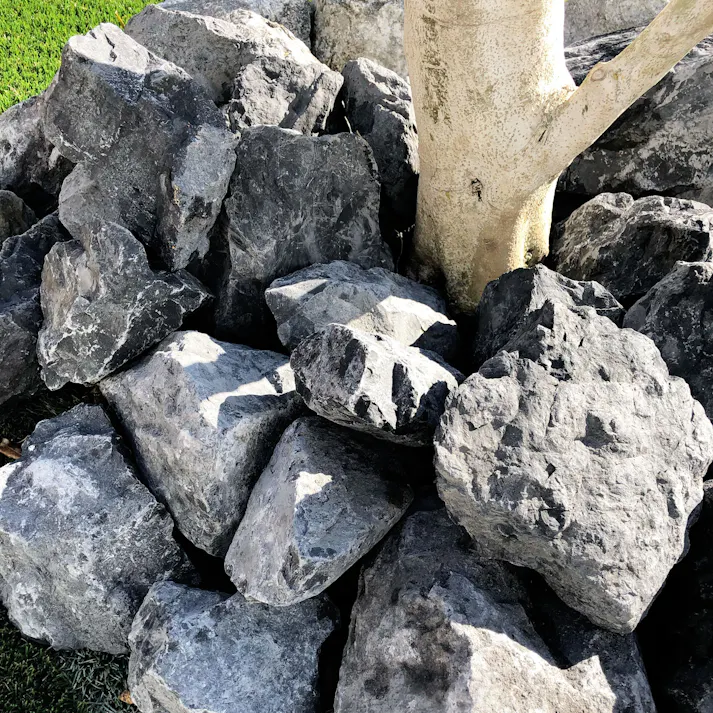 TAIKOH アッシュブラックゴロタ 90-120mm 20kg 天然大理石 ロック 景石 ブラック 黒 割栗 中