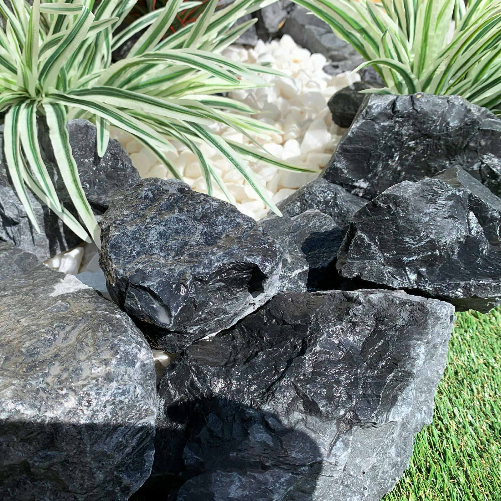 TAIKOH アッシュブラックゴロタ 90-120mm 20kg 天然大理石 ロック 景石