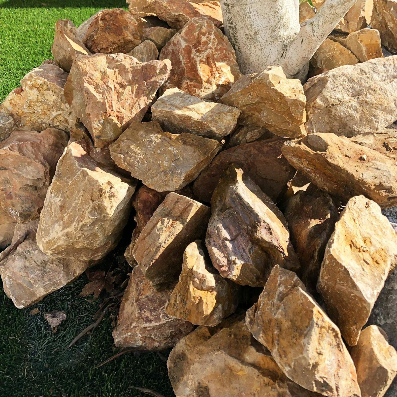 TAIKOH ダークイエローゴロタ 90-120mm 20kg 天然大理石 ロック 景石