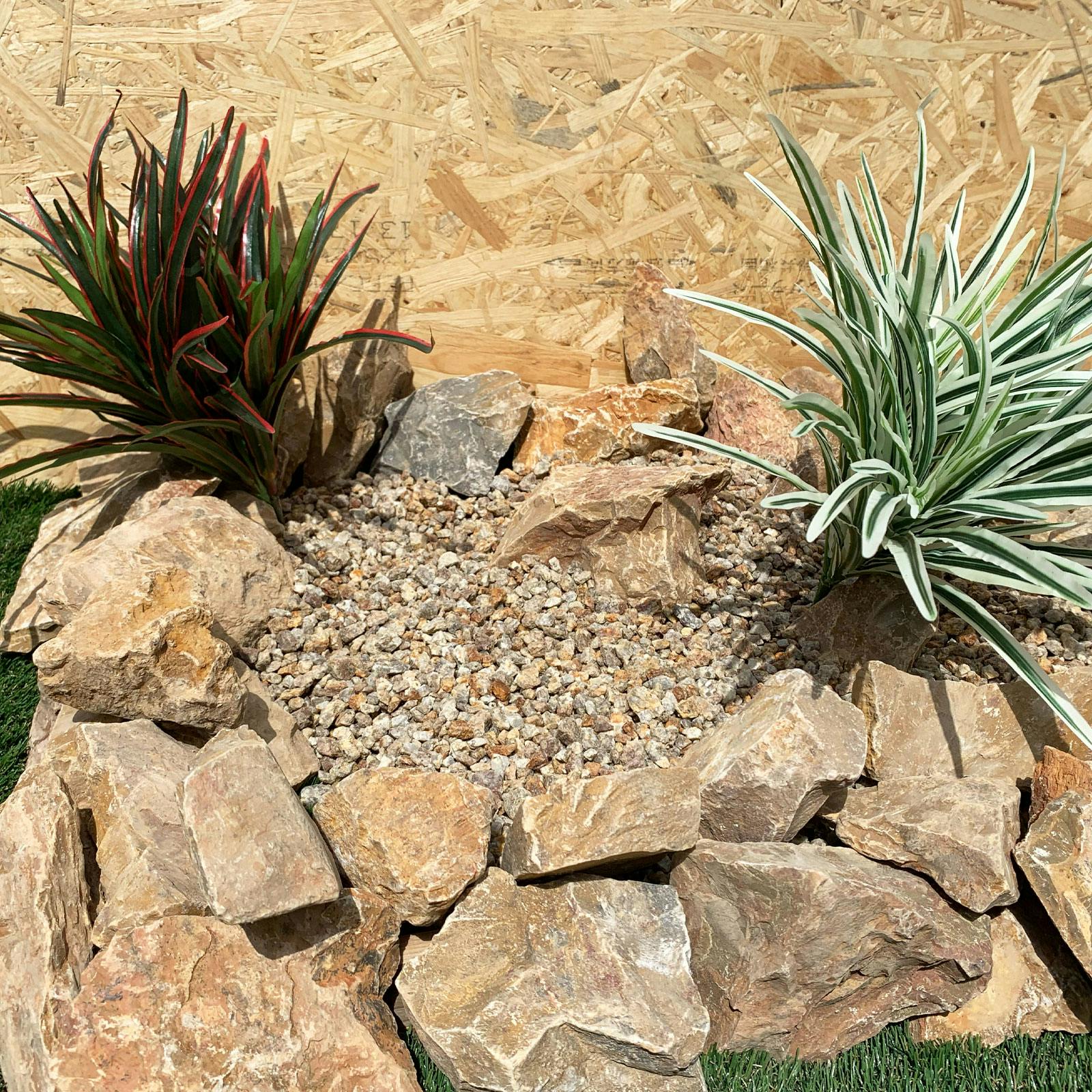 TAIKOH ダークイエローゴロタ 90-120mm 20kg 天然大理石 ロック 景石