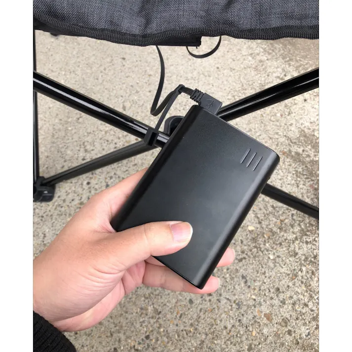 LandField アウトドアヒートチェア LF-HC010 ヒーター付 最大55℃ 折りたたみ 完成品 ふかふか 収納バッグ付 コンパクト 温熱 あったか 暖かい 1人掛け 1人用 椅子 チェア ひじ掛け 肘掛け アウトドア キャンプ 温度調整 【公式】