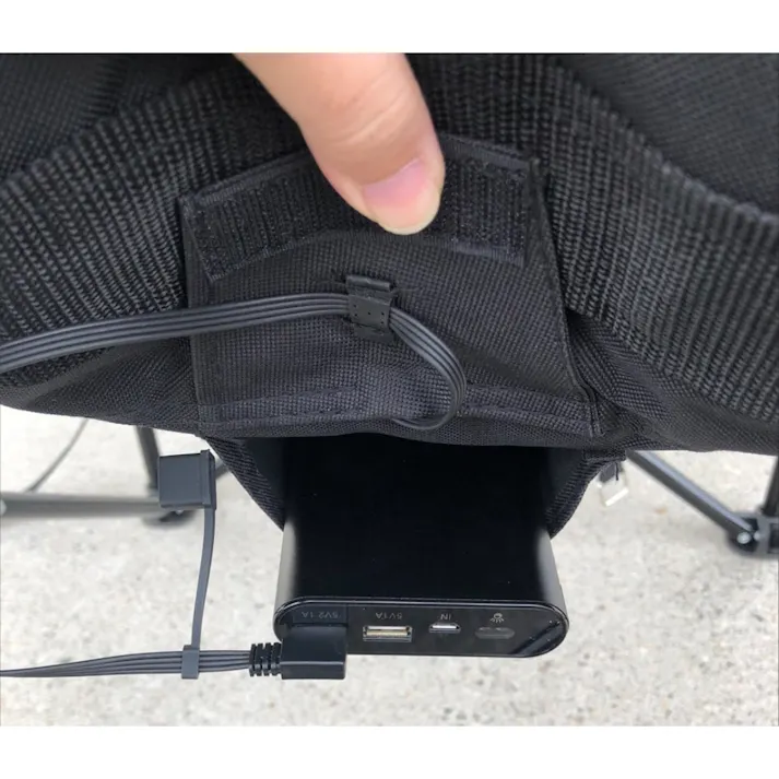 LandField アウトドアヒートチェア LF-HC010 ヒーター付 最大55℃ 折りたたみ 完成品 ふかふか 収納バッグ付 コンパクト 温熱 あったか 暖かい 1人掛け 1人用 椅子 チェア ひじ掛け 肘掛け アウトドア キャンプ 温度調整 【公式】