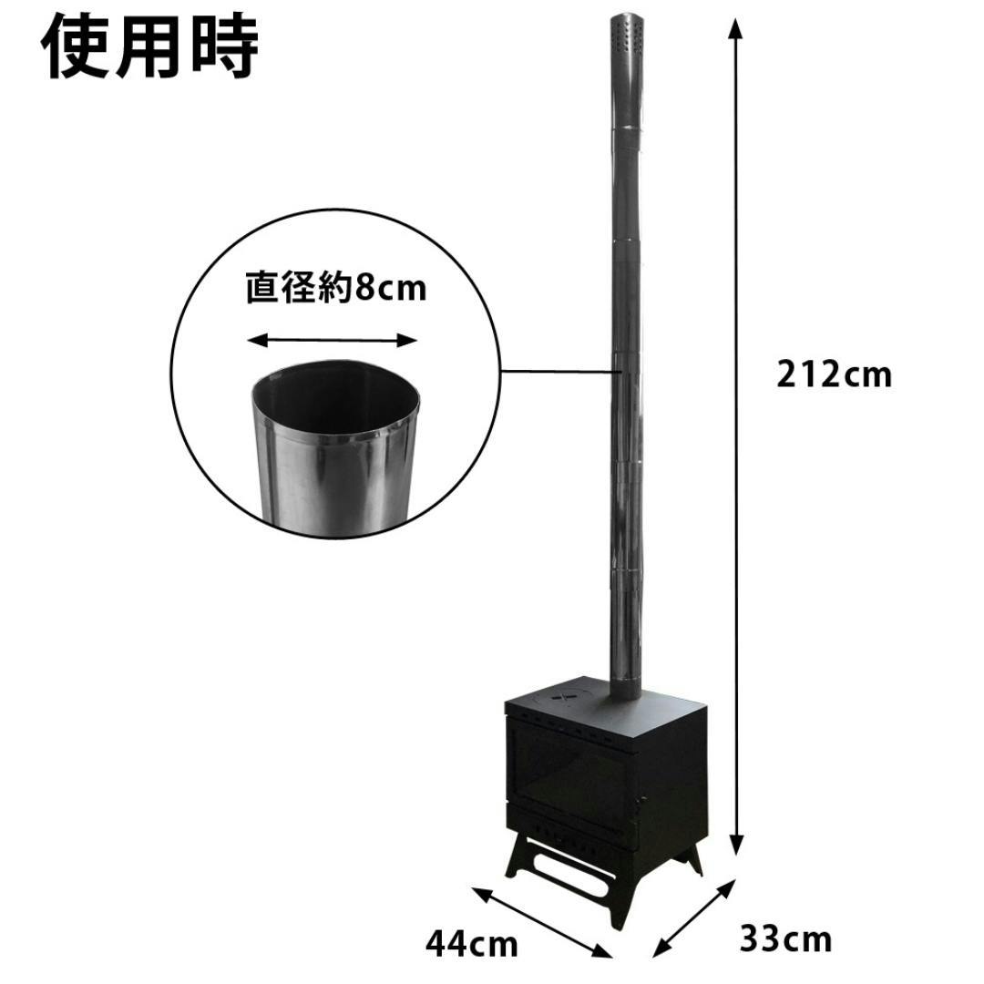 LandField ワイドウィンドウ付きハンディー型薪ストーブ LF-HOS030 