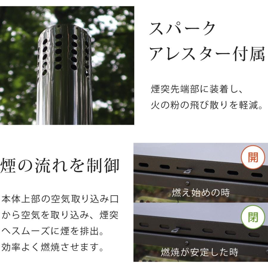 LandField ワイドウィンドウ付きハンディー型薪ストーブ LF-HOS030