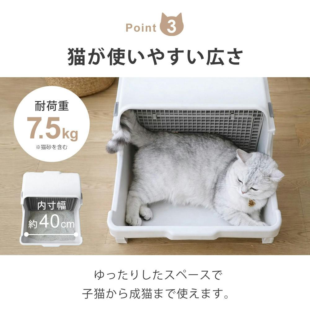 SunRuck 半自動 猫トイレ ニャンクルー SR-ACT01-GY グレー 回転して