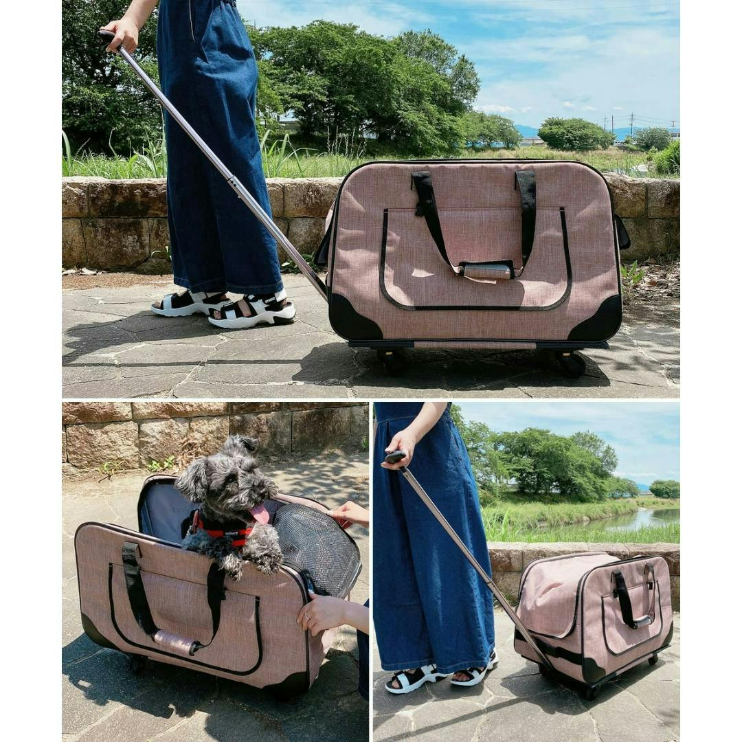 SunRuck ペットキャリー SR-PCR01-BR ブラウン 2way 折りたたみ