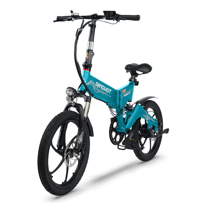【セール10,000円OFF】AINOHOT AS6 電動アシスト自転車 【型式認定済】 公道走行可 折り畳み可能 48v大容量バッテリー 250W 最大続行距離55-60KM 盗難防止バッテリー 3段階アシスト 7段階変速ギア 耐震 色:ブルー Blue ※表示価格は値引き後の価格です