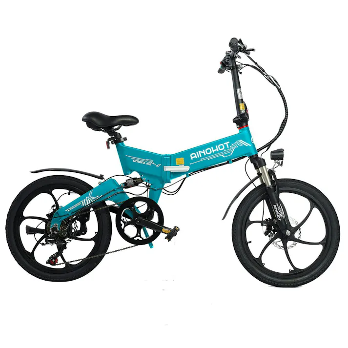 【セール10,000円OFF】AINOHOT AS6 電動アシスト自転車 【型式認定済】 公道走行可 折り畳み可能 48v大容量バッテリー 250W 最大続行距離55-60KM 盗難防止バッテリー 3段階アシスト 7段階変速ギア 耐震 色:ブルー Blue ※表示価格は値引き後の価格です