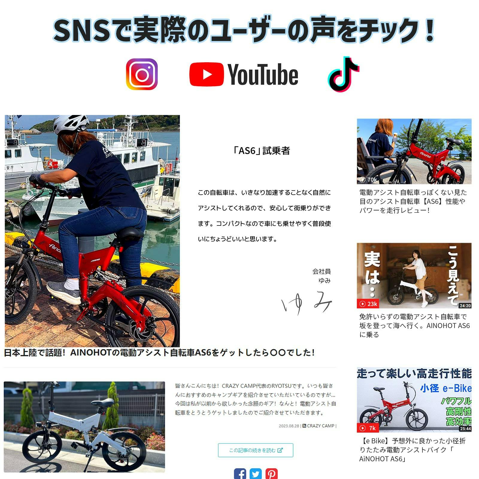 AINOHOT AS6 電動アシスト自転車 【形式認定済】 公道走行可 AINOHOT AS6 電動アシスト自転車 【形式認定済】 公道走行可