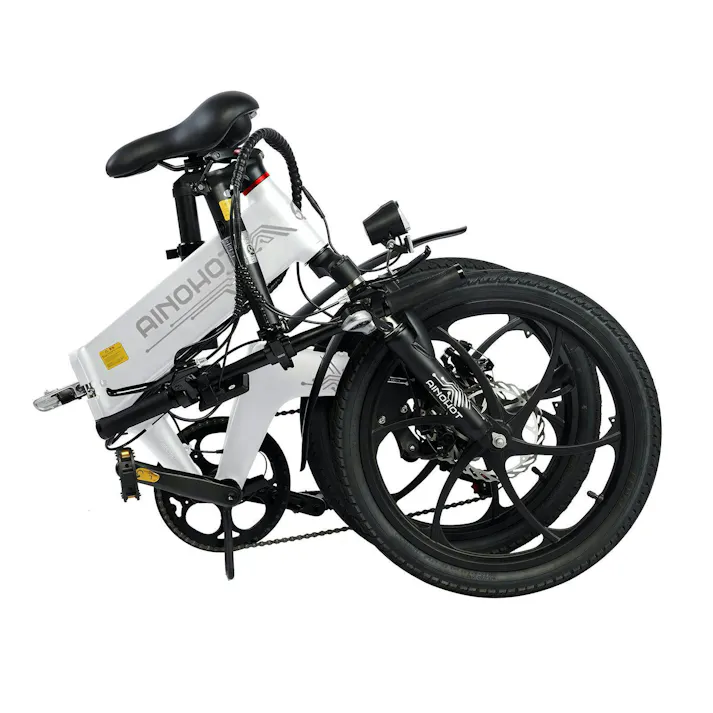 【セール10,000円OFF】AINOHOT AS6 電動アシスト自転車 【型式認定済】 公道走行可 折り畳み可能 48v大容量バッテリー 250W 最大続行距離55-60KM 盗難防止バッテリー 3段階アシスト 7段階変速ギア 耐震 色:ホワイト White ※表示価格は値引き後の価格です