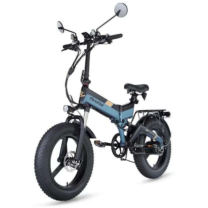 AINOHOT R6 電動3wayバイク フル電動自転車 電動付き自転車 イーバイク 全新アップグレード作 折り畳み 通勤 パワフル 20インチ マウンテンバイク 防水ライト付き ミラー付き 公道走行可能 色:ブルー Blue