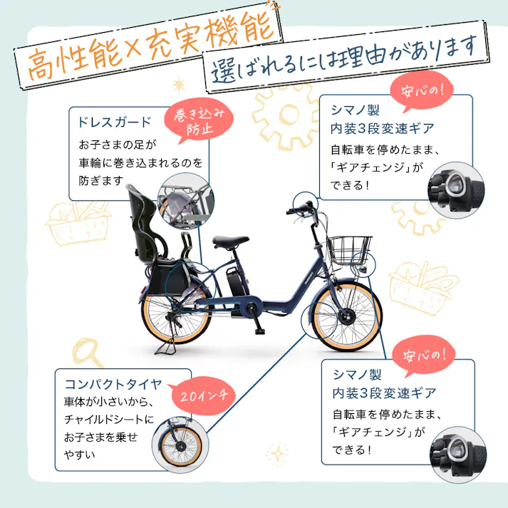 【自転車】Life Assist(ライフアシスト) 電動アシスト自転車 電動自転車 20インチ チャイルドシート付 BM-DLX203PS マットキャメル SUISUI FAMIRIAR スイスイ ファミリア 【送料無料】 オンライン限定