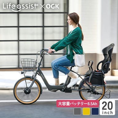 【自転車】Life Assist(ライフアシスト) 電動アシスト自転車 電動自転車 20インチ チャイルドシート付 BM-DLX203PS マットディープグレー