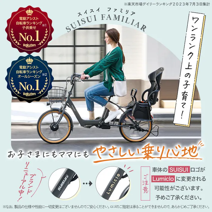 【自転車】Life Assist(ライフアシスト) 電動アシスト自転車 電動自転車 20インチ チャイルドシート付 BM-DLX203PS マットディープグレー SUISUI FAMIRIAR スイスイ ファミリア 【送料無料】 オンライン限定