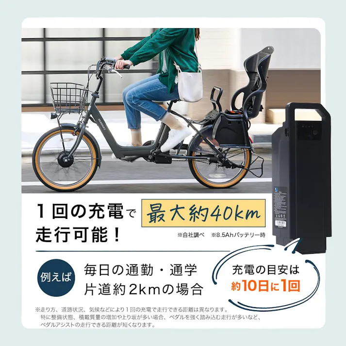 【自転車】Life Assist(ライフアシスト) 電動アシスト自転車 電動自転車 20インチ チャイルドシート付 BM-DLX203PS マットディープグレー SUISUI FAMIRIAR スイスイ ファミリア 【送料無料】 オンライン限定