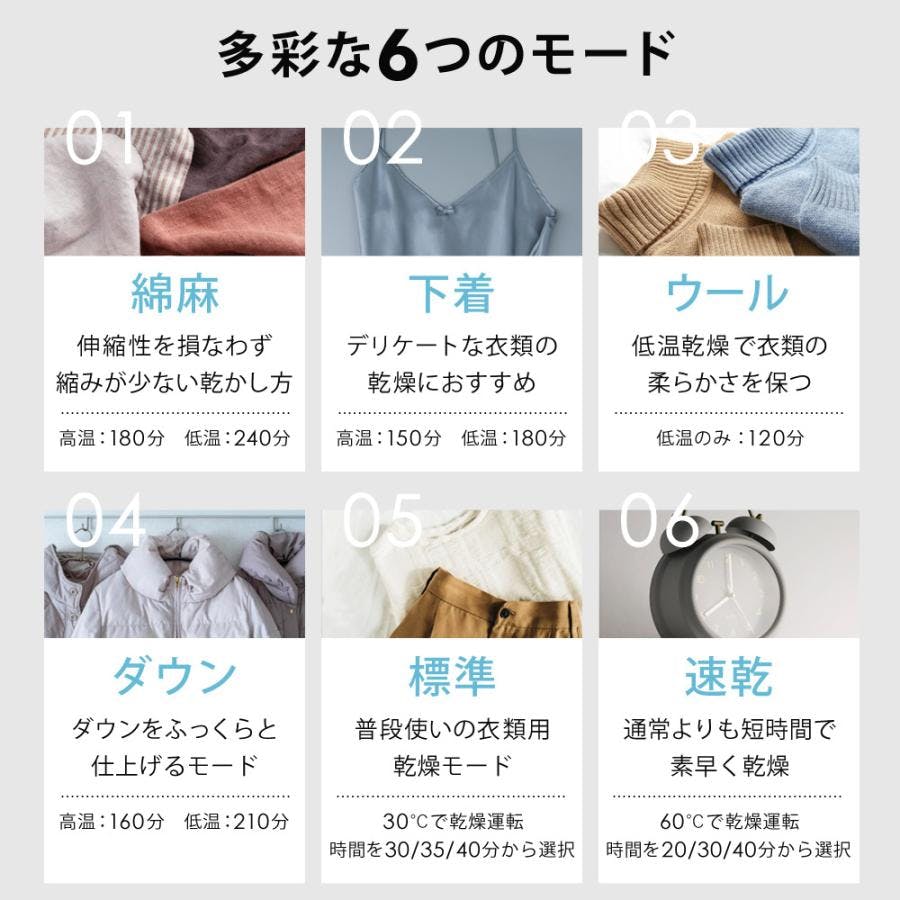 衣類乾燥機 3kg 小型 UV除菌 脱臭 自動短縮機能 絡まり防止