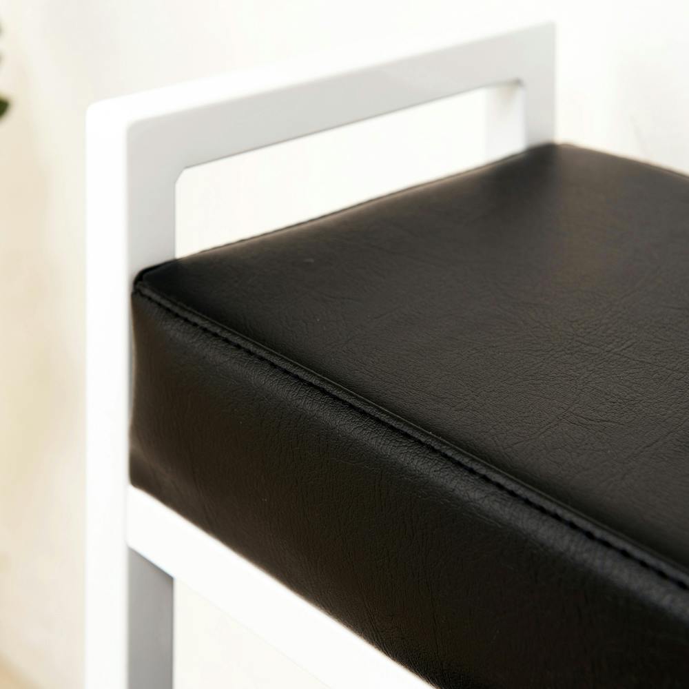 クッション付エントランスベンチ(ホワイト/白)】 収納棚付 玄関