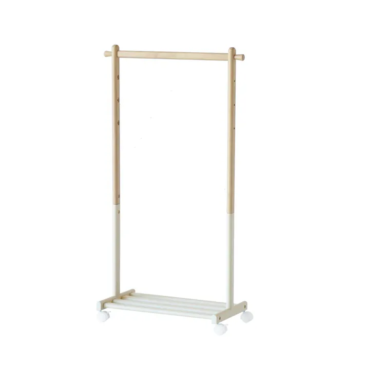 子どもの目線に合わせて高さ調節ができる Kids Hanger Rack -mill- ハンガーラック アイボリー