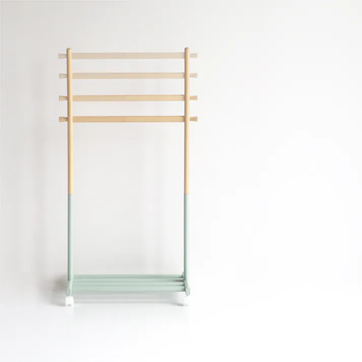 子どもの目線に合わせて高さ調節ができる Kids Hanger Rack -mill- ハンガーラック ラベンダーピンク