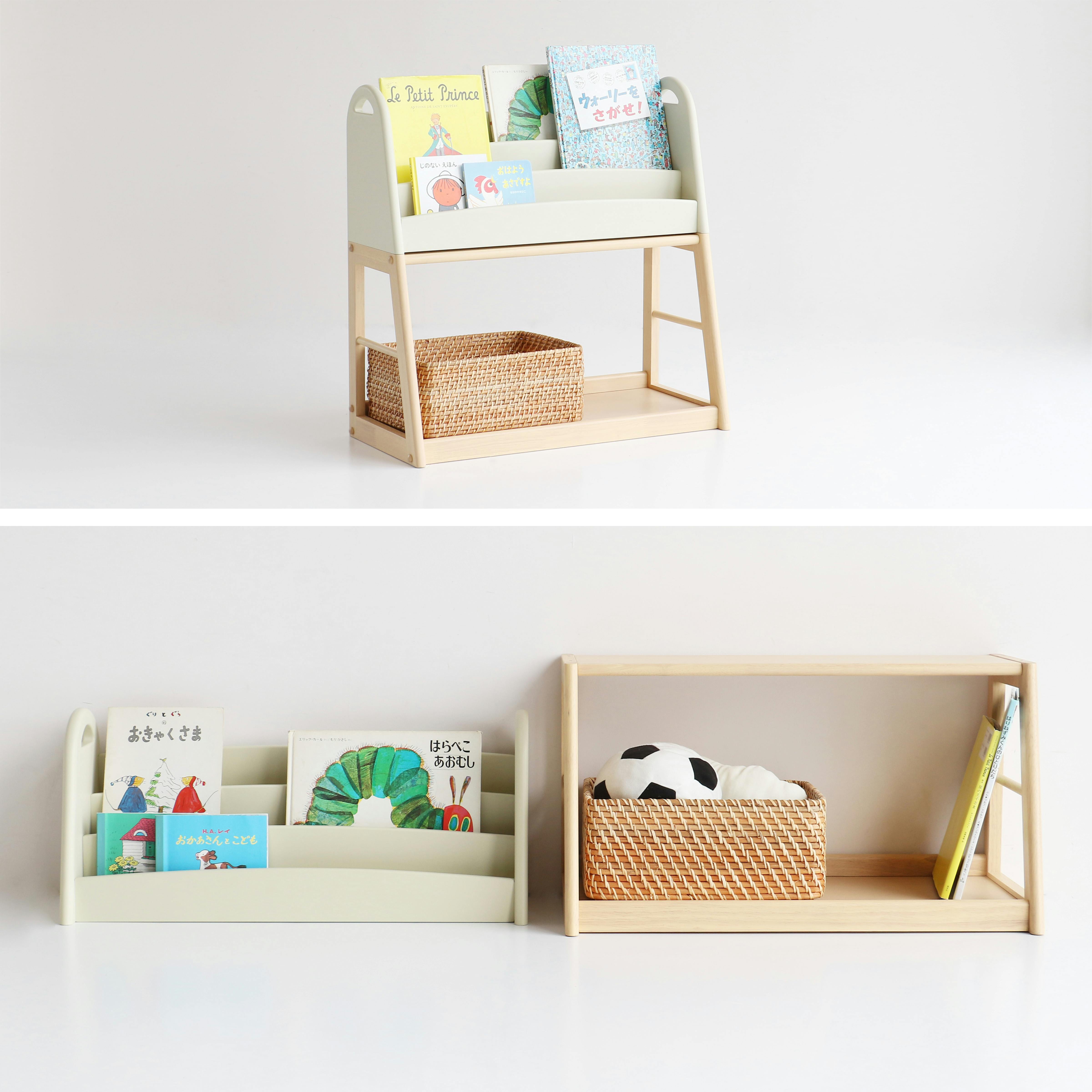 こまくさ様 絵本棚 40日発送 成長に合わせてアレンジできる絵本ラック Kids Picture Book